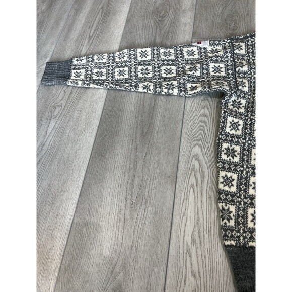 Dale of‎ Norway Fair Isle Sweater Wool 1/4 Zip Snowflake | Gray | Men's Large - Picture 12 of 16